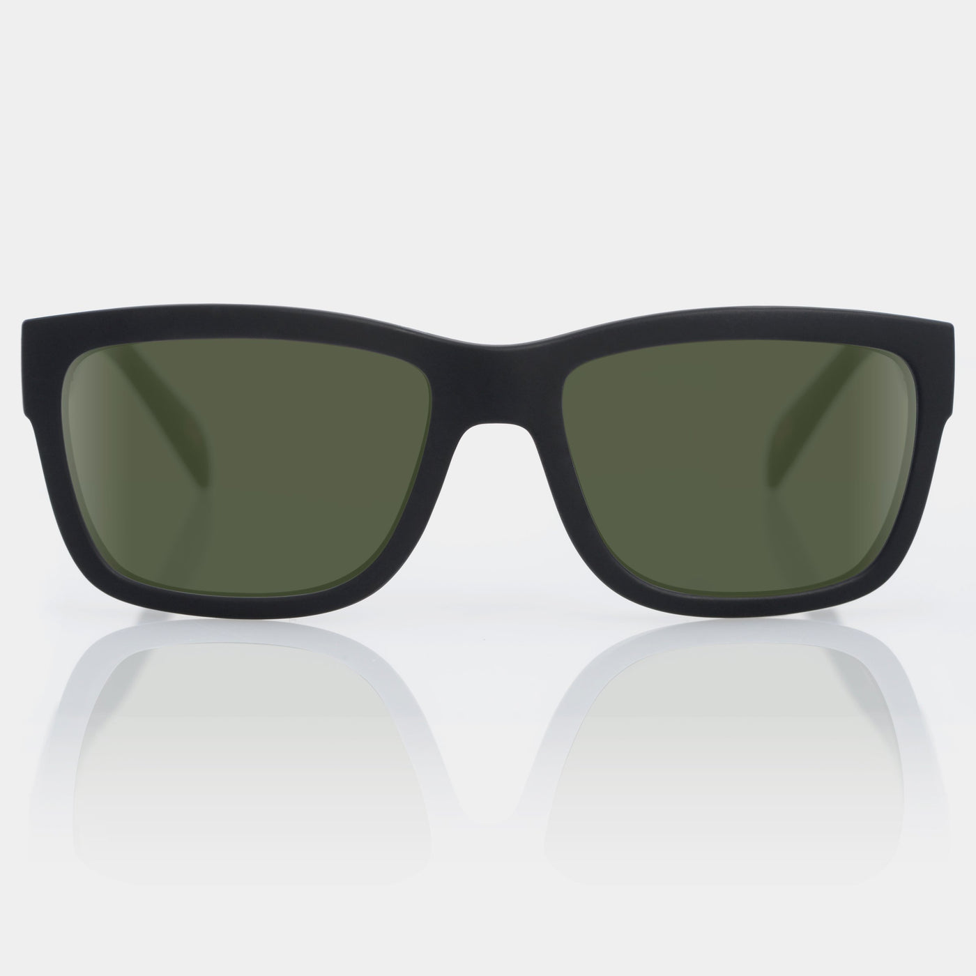 black wide frame sunglasses