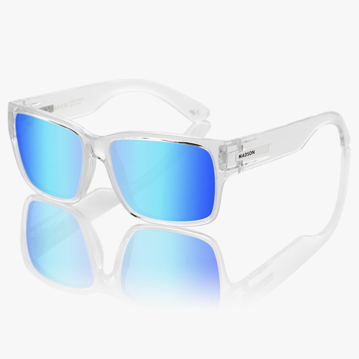 Classico Clear Blue Mirror Polarized Sunglasses for Men Madson of America