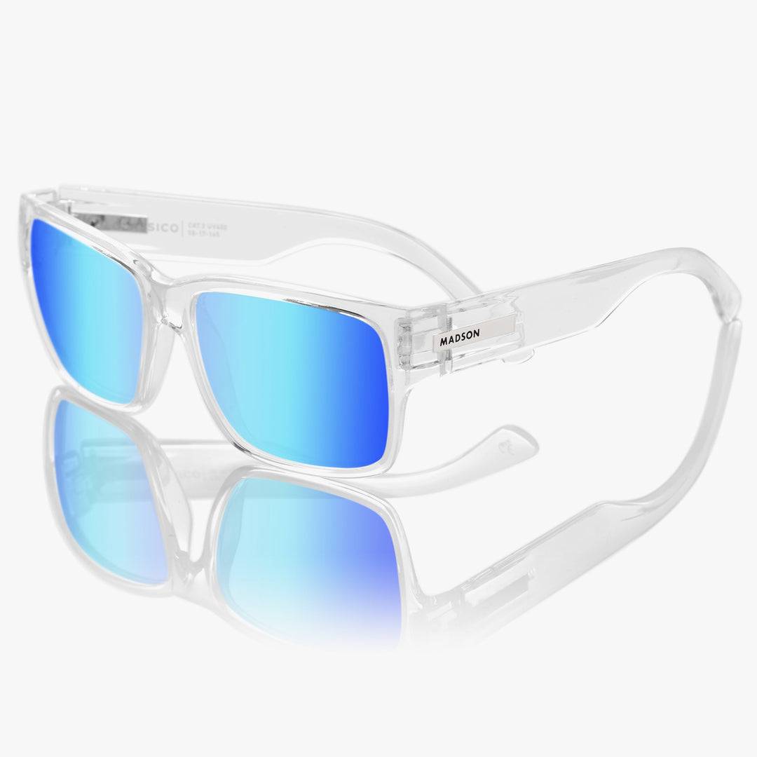 Classico Clear Blue Mirror Polarized Sunglasses for Men Madson Of America Madson Of America