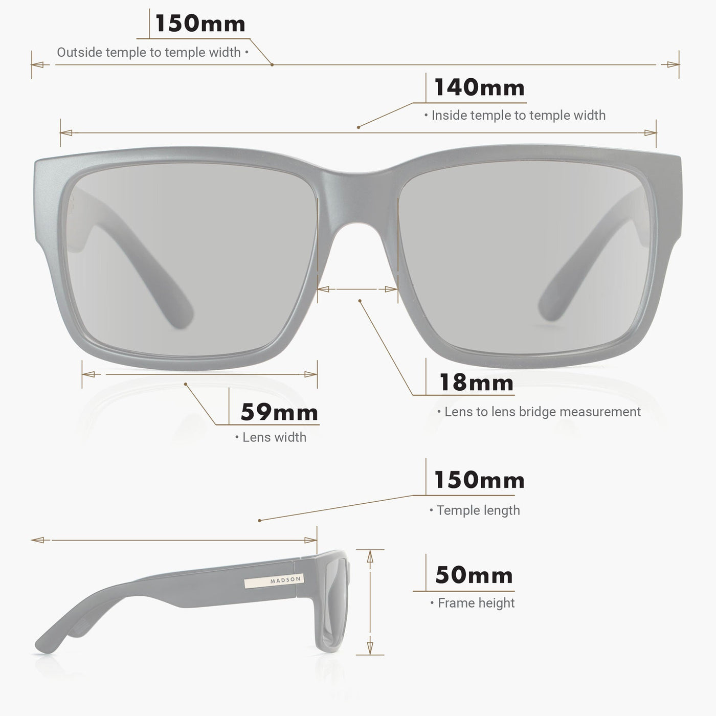 Sunglasses Classico in Grey | Madson