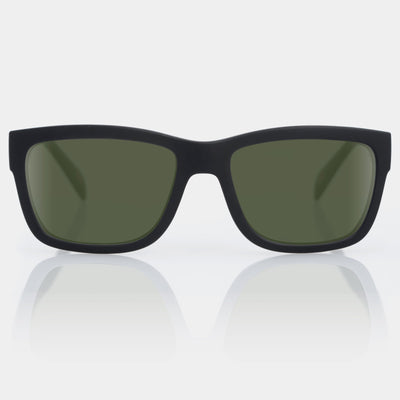 black wide frame sunglasses