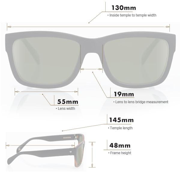 measurements for retro sunglasses