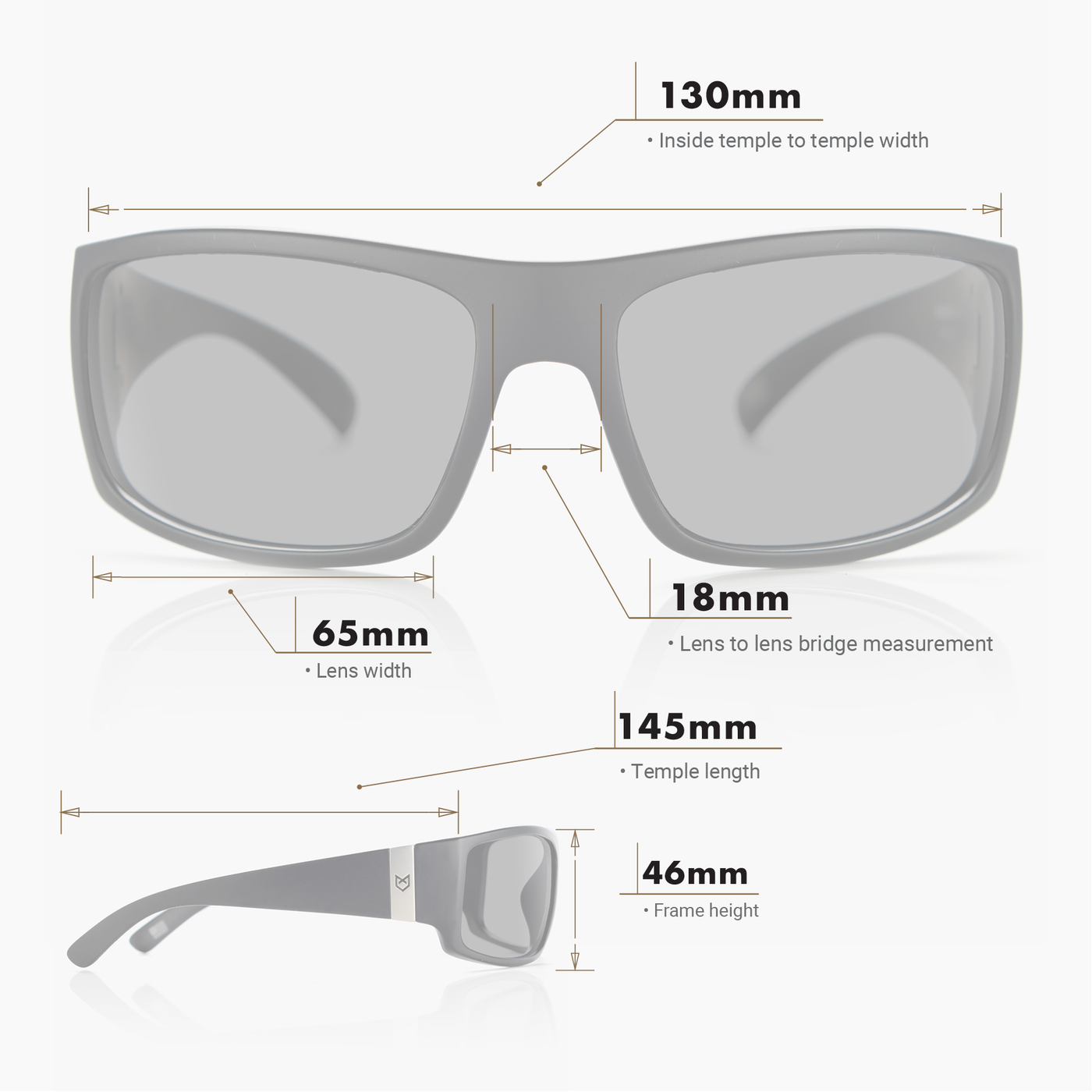 black sunglasses for men measurements